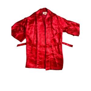 Imperial Fashion 100% Silk 3 piece Red Asian Pajamas - Red Silk XL